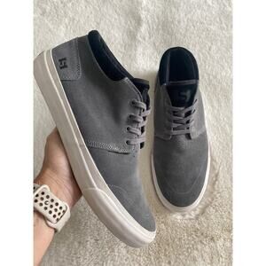 State Footwear Mens Mid Top Skate Shoes Pewter Grey Suede Sneakers Size 10M‎